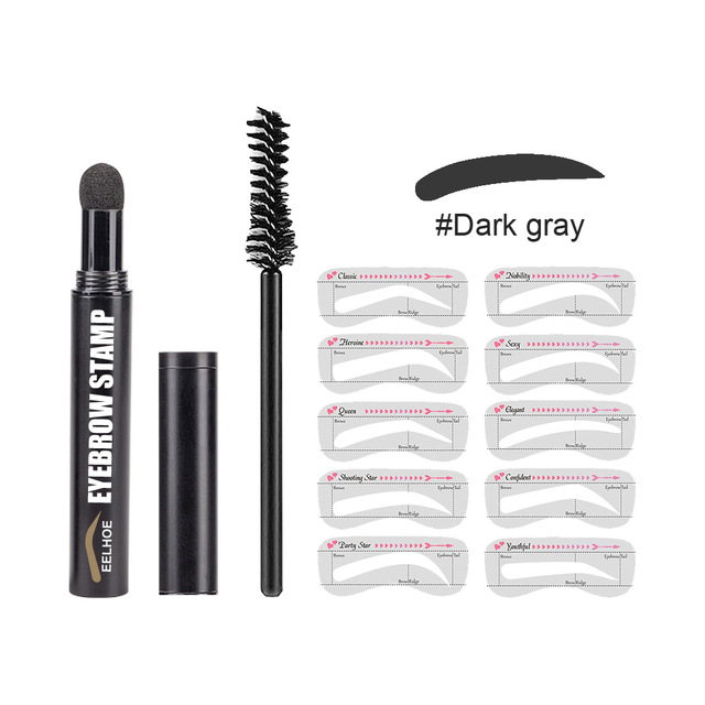 Step Brow Stamp Shaping Kit Eyebrow Definer Powder Stamp With Brush Easy To Operate Waterproof Make Up Cosmetic Set