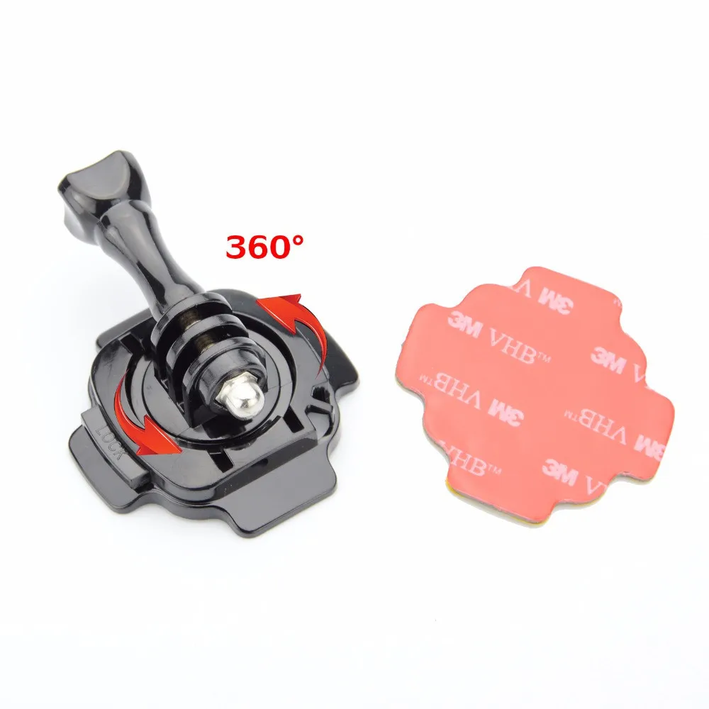 Kit de accesorios para cámara soporte para casco giratorio de 360 grados pegatina adhesiva 3M para Gopro Hero 7/6/5 XIaomi Yi SJCAM SJ4000 SJ5000