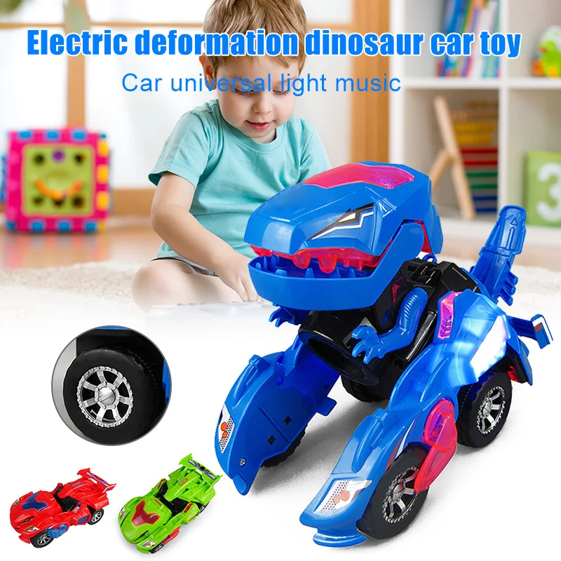 

3D Luxurious Deformation LED Car Kids Boys Girls Dinosaur Toys Play Vehicles with Light Flashing Music For Hot sale