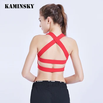 

Kaminsky Fashion Bra Women Fitness Vest Solid Color Back Cross Bras For Ladies Sporting Casual Tops Sleepwear Sportwear