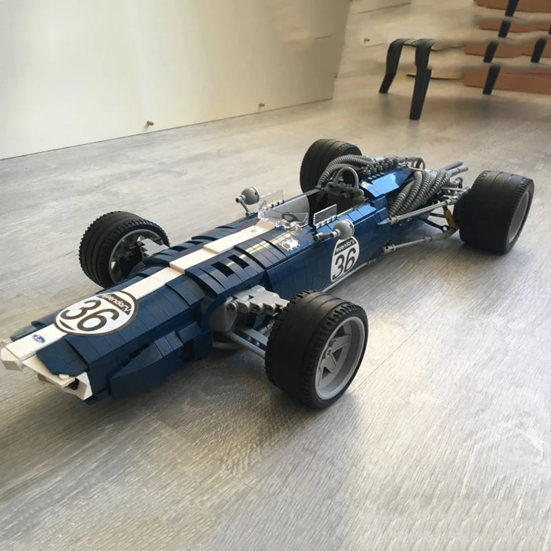 1758 шт. гоночный автомобиль Голубой звуковой (Eagle Weslake MK1 T1G) совместимый легое