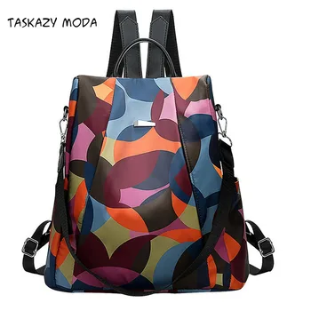 

2020 New Women's Anti-theft Backpack Fashion Simple Solid Color College style School Bag Oxford Cloth Shoulder Bags