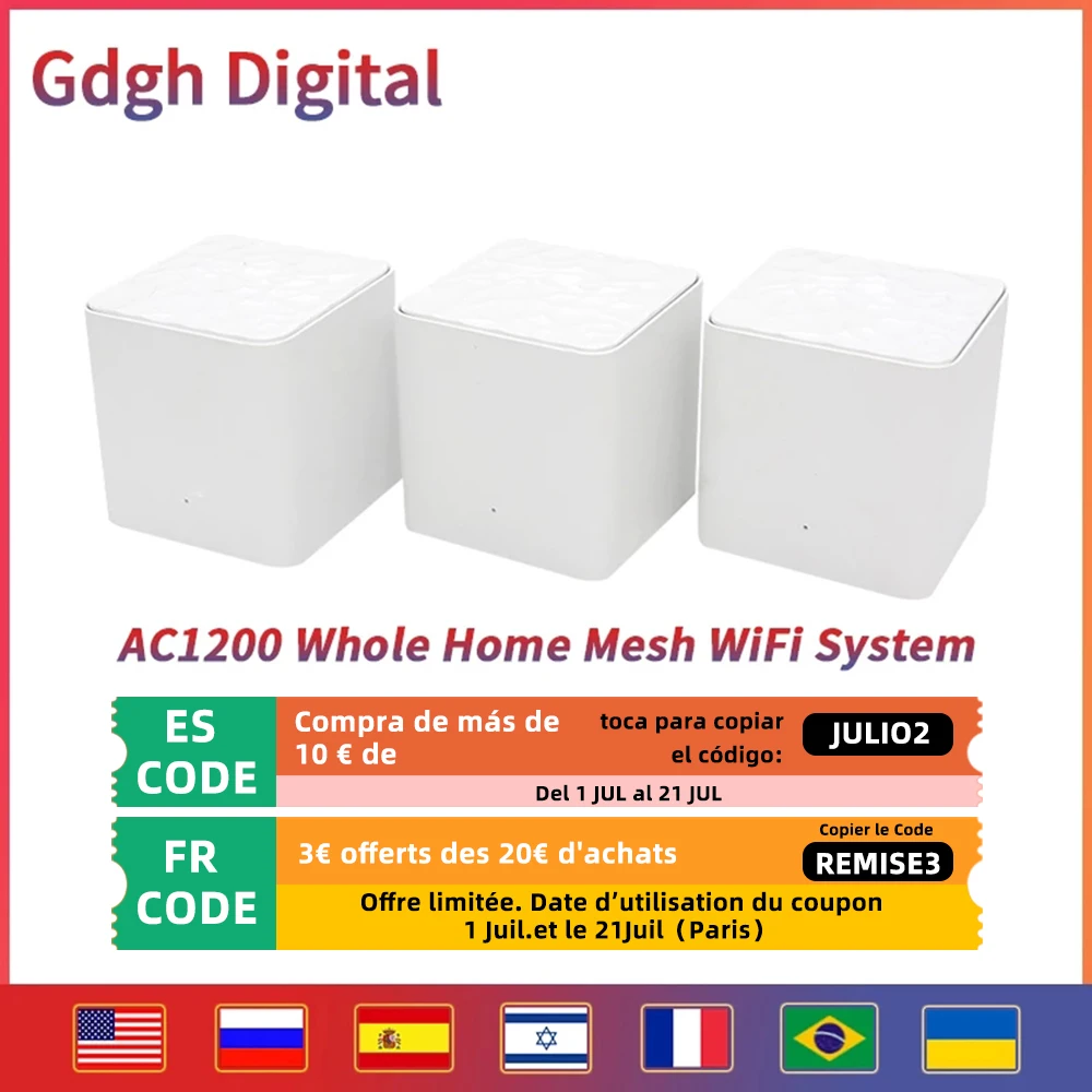 GLVISIONNovaMW3WholeHomeMeshWiFiRouterWithAC120024G50GHz