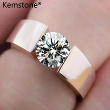 Kemstone Модная медная кольцо из розового золота/серебряного цвета с цирконием размер от 4 до 13 женские ювелирные изделия подарок