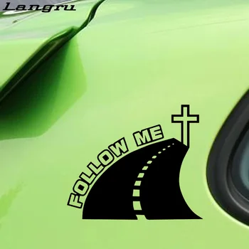 

Langru Cross Road Jesus Follow Me Elegant Personality Car Vinyl Stickers Car Accessories Jdm