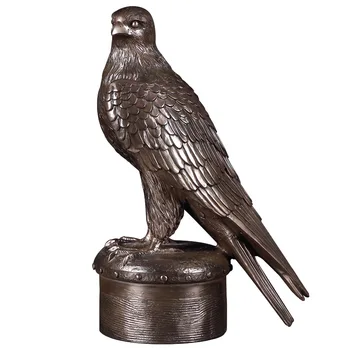 

[MGT]American retro eagle copper-plated resin animal statue decoration office wine cabinet porch home office decoration crafts