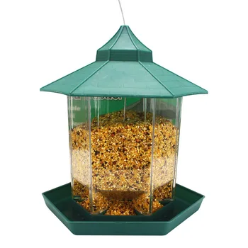 

Hanging Wild Birds Feeder Automatic Trough Gazebo Birds Feeder and Garden Decoration for Birds Watchers Birds Food Box E