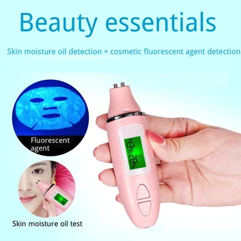 

LCD Digital Skin Moisture Meter Skin Care Tester Moisture Oil Content Analyzer Detect Fluorescent Agent Pen Skin Analyzer