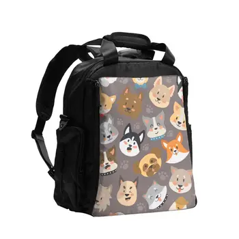

Dogs Heads Baby Nursing Bag Diaper Bag Large Capacity Travel Nappy Backpack