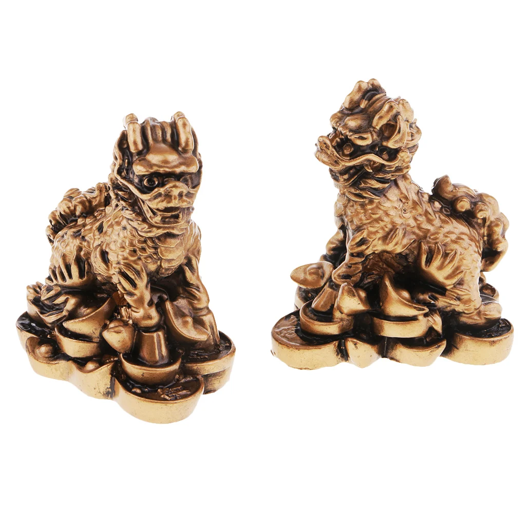 Resin Chi Lin/Qi Lin Statue Feng Shui Collectible Kirin Statue Home Furnishing Articles Animal Ornament