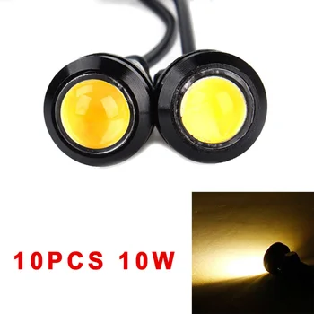 

10PCS 10W DC 12V Eagle Eye COB LED Car Daytime Running DRL Tail/Head Light Backup Amber Waterprooof Car Accessories