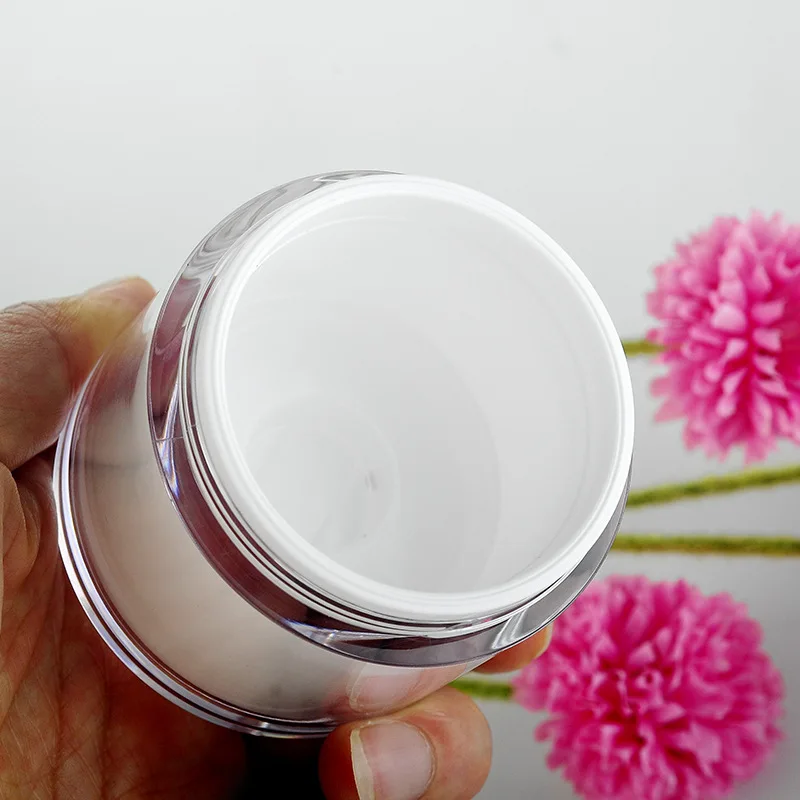 Cosmetic Jar Acrylic Cream Refillable Cans Vacuum Bottle Press Style Cream Jar Vials Airless Cosmetic Container 15G 30G 50G 100G