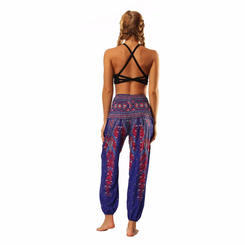 TL003 Royal blue wide leg loose yoga pant legging (8)