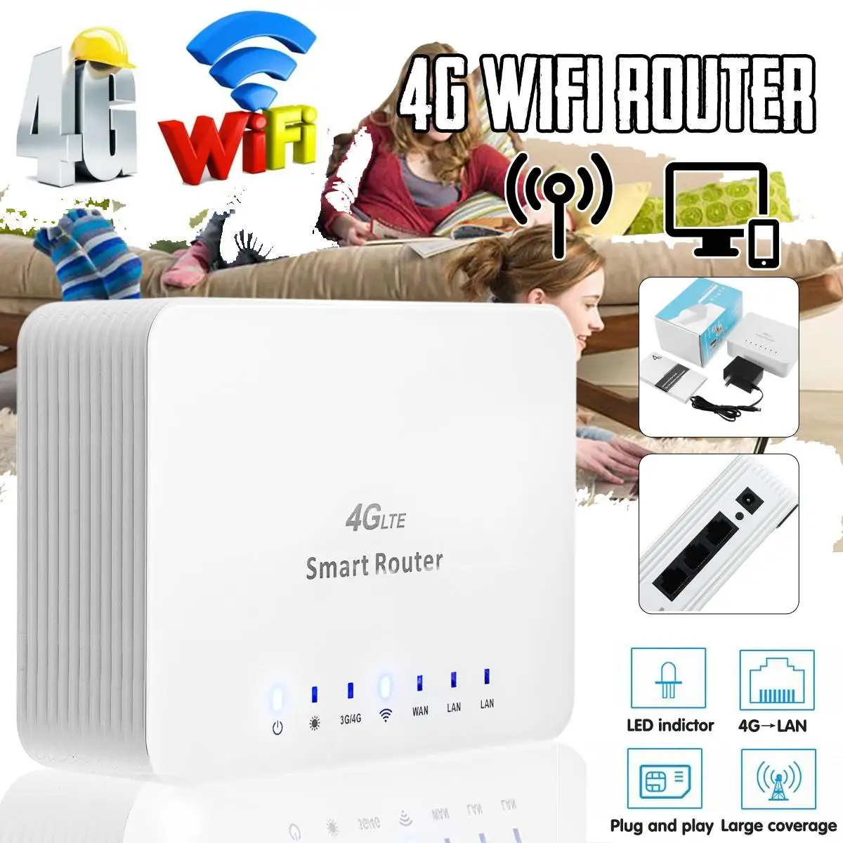 

LEORY CPE Mobile 4G Wireless Wifi Router Mini Portable Hotspot Unlockeds Travel FDD LTE TDD LTE With LAN Port Support SIM Card