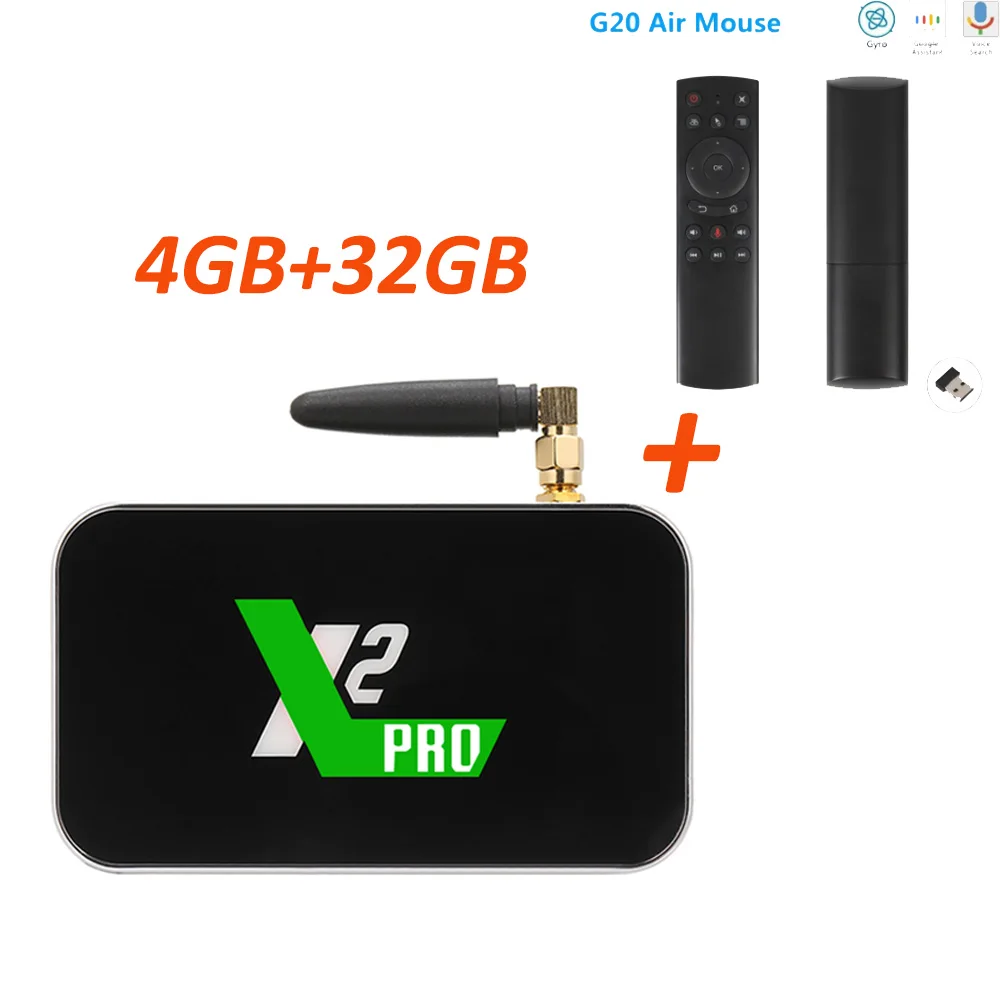 X2 Pro cube Android Tv Box Amlogic S905X2 4GB DDR4 32GB 2,4G/5G wifi LAN 1000M Bluetooth 4,0 телеприставка 4K HD медиаплеер - Цвет: x2 pro add g20s