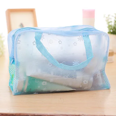 Waterproof Transparent PVC Cosmetic Bag Women Make Up Case Travel Clear Makeup Beauty Wash Organizer Bath Toiletry Storage Kit - Цвет: Синий