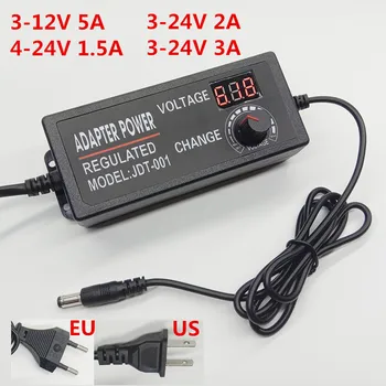 

Adjustable AC to DC 3V-12V 3V-24V 4V-24V EU US plug Universal adapter display screen voltage Regulated power supply adatpor