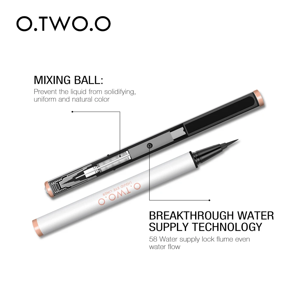 O. TWO. O, Черная Подводка для глаз, карандаш, гладкий, быстросохнущий, кошачьи глаза, водостойкий, долговечный, белый, жидкая подводка для глаз, тату-ручка, OT077