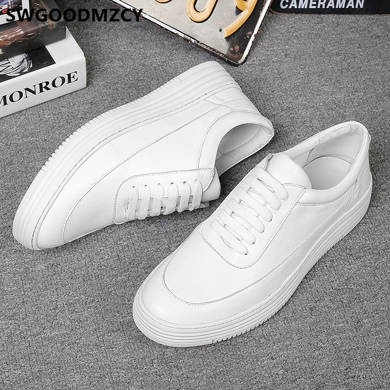Elevator Shoes For Men Fashion Summer Leather Brand Breathable Man Genuine Zapatos Hombre Casual Cuero | Обувь