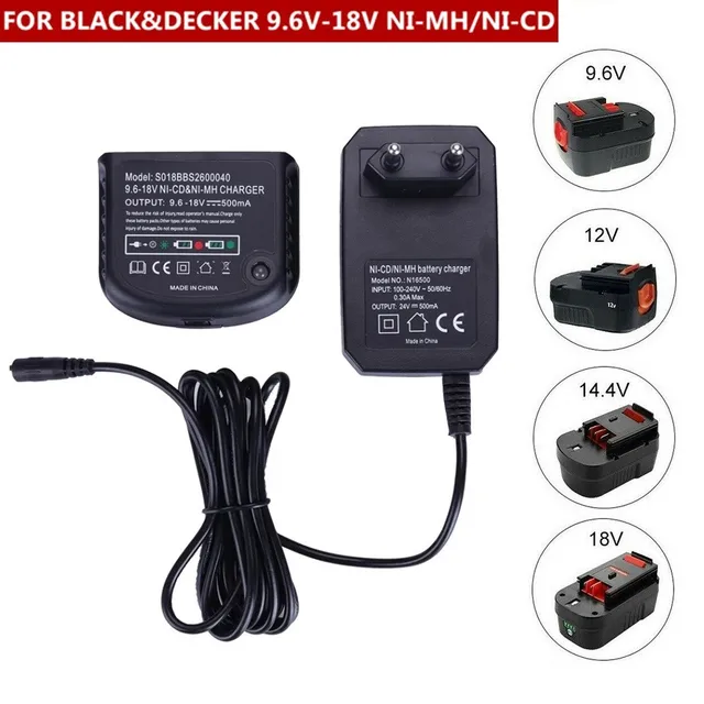 For Black & Decker 9.6V 12V 14.4V 18V 24V HPB18 Battery Charger