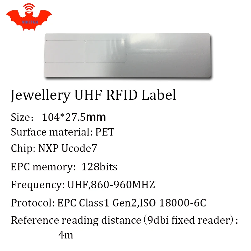 UHF RFID ювелирные изделия часы тег EPC 6C стикер 915 м 868 860 960 МГц NXP U код 7 adhensive печатная