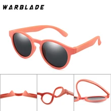 WarBLade – lunettes de soleil rondes pour enfants, colorées, flexibles, polarisées, pour garçons et filles, en Silicone, UV400