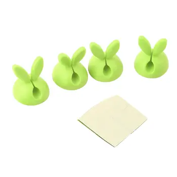 

4pcs Multipurpose Rabbit Earphone Cable Cord Wire Line Organizer Clips Fixer Fastener Holder Creative Design