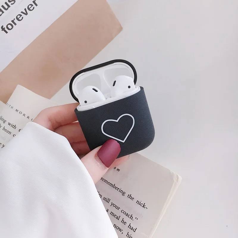 Модные милые сердцу чехол для пар для Airpods Чехол Жесткий PC Беспроводной Bluetooth наушники чехол Крышка Аксессуары для наушников