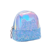 1 шт. случайный женский кошелек модная блестящая сумка для ключей кошельки монета животный узор ПВХ лазерный кошелек клатч леди