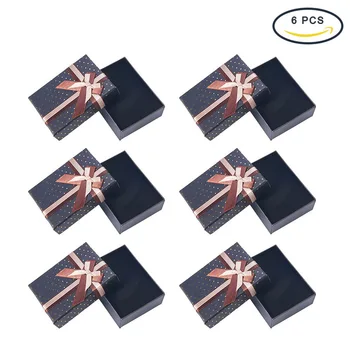 

Jewelry Cardboard Boxes Sponge Pad Inside with Bowknot Ring Earring Watch Boxes