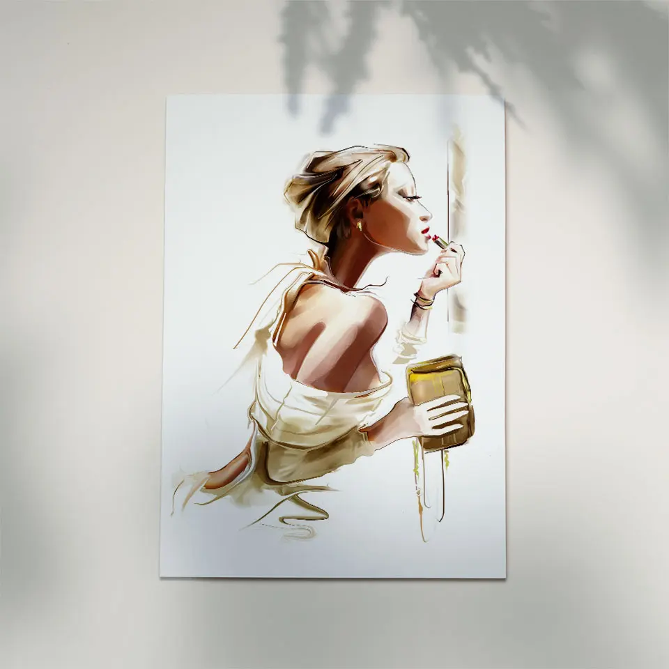 Модный постер с принтом для девочек, картина из парусины, Скандинавское искусство, обувь на высоком каблуке, настенные картины для гостиной, парижский парфюм, современный