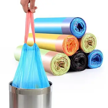 

15Pcs/Roll Thicken Garbage Bag with Drawstring for Kitchen Living Room Toilet Trash Bin