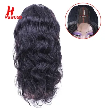 

Hairugo Peruvian Body Wave 2*4 Lace Closure Wig Middle Part Human Hair Wigs Non-Remy Pre Plucked Glueless Cheap Closure Wig 150%