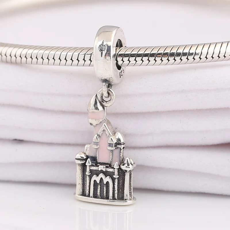925 Sterling Silver Castello castle Dangle beads Charm European Jewelry | Украшения и аксессуары