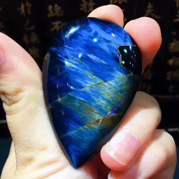 

Certificate Natural Blue Pietersite Water Drop Chatoyant Pendant Women 52.7x34.5x8.4mm Crystal Healing Gemstone Namibia AAAAA