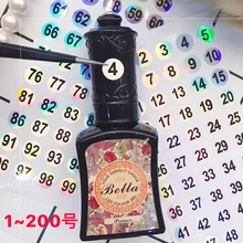 Цветная наклейка для лака для ногтей, стикер для магазина, УФ-гель для лака, этикетка, наклейка для бутылки, 1-200 номер, лазерная наклейка