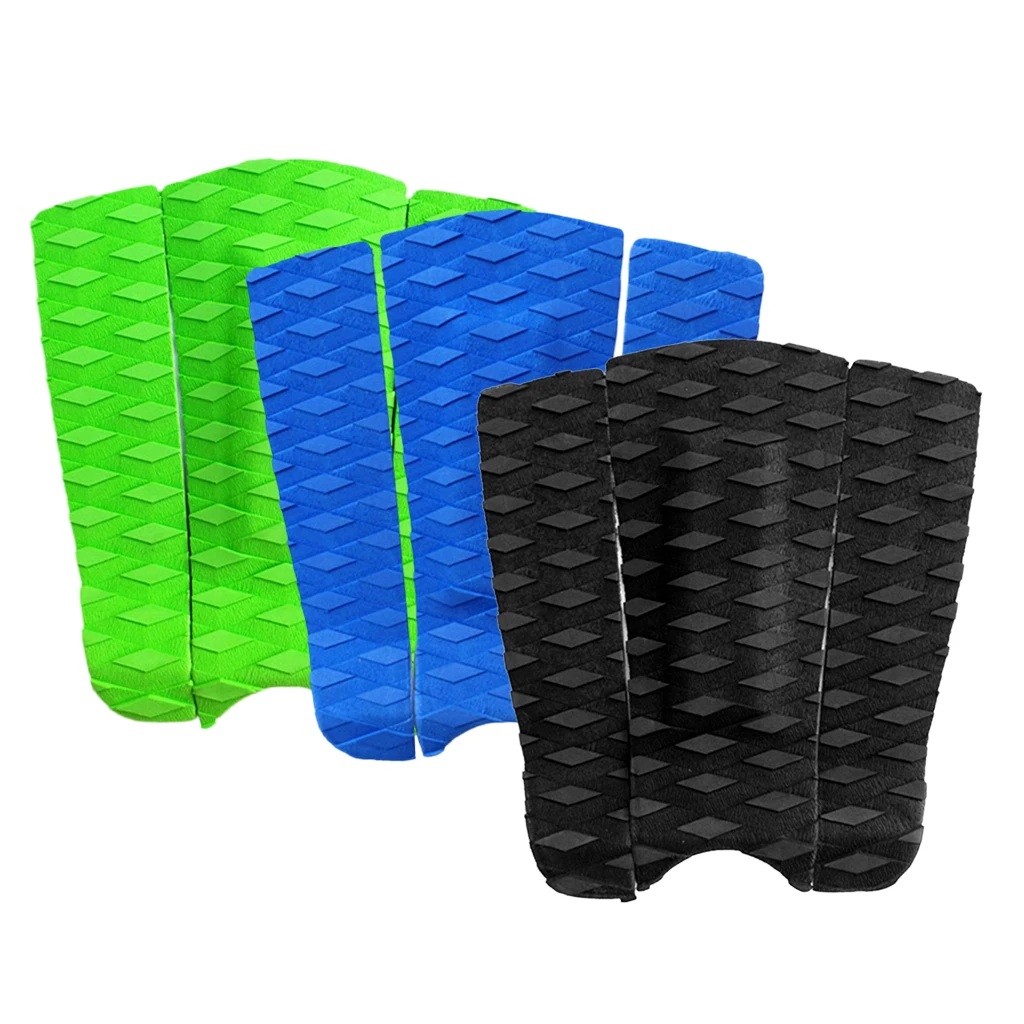 3 Pieces Self-Adhesive EVA Surfboard Kiteboard Surfing SUP Paddleboard Traction Tail Pad Deck Grip Mat DIY
