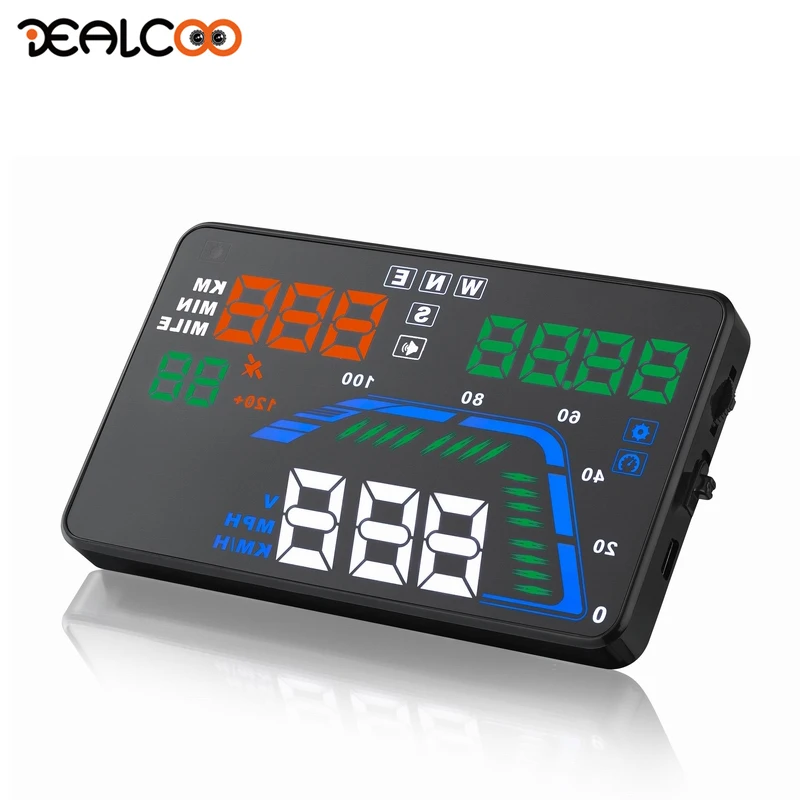 

Dealcoo 5.5 Inch GPS HUD Car HUD GPS Head Up Display Projector on The Windshield GPS Speedometer HUD Display Car Speed Projector