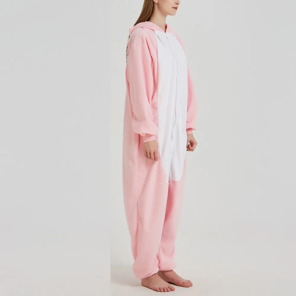 Animal Cartoon Onesie Adults Women Men Rabbit Pajama Overalls Blue Pink Rose Sleepwear Suit Party Jumpsuit Winter Onepiece (3)