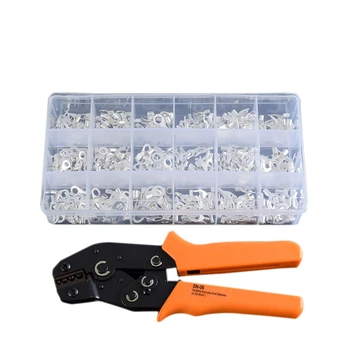 

420PCS SN-06 Cold-Pressed Terminal Set Crimping Tool with Self-Lock Dupont Ratchet Wire Crimper Pliers