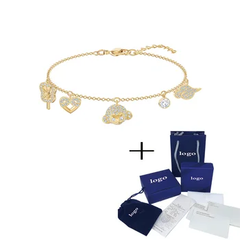 

SWA [New] MINA BEAR Exquisite MY HERO White Cloud Banana Fan Pendant Female Bracelet 5500975 Bracelet Best Gift for Girlfriend