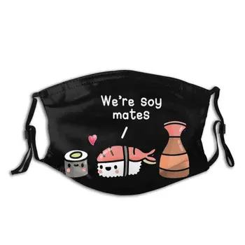 

Sushi Soy Mates Men Women Reusable Face Mask with Filter Dust Mask Protection Cover Respirator Mouth Muffle