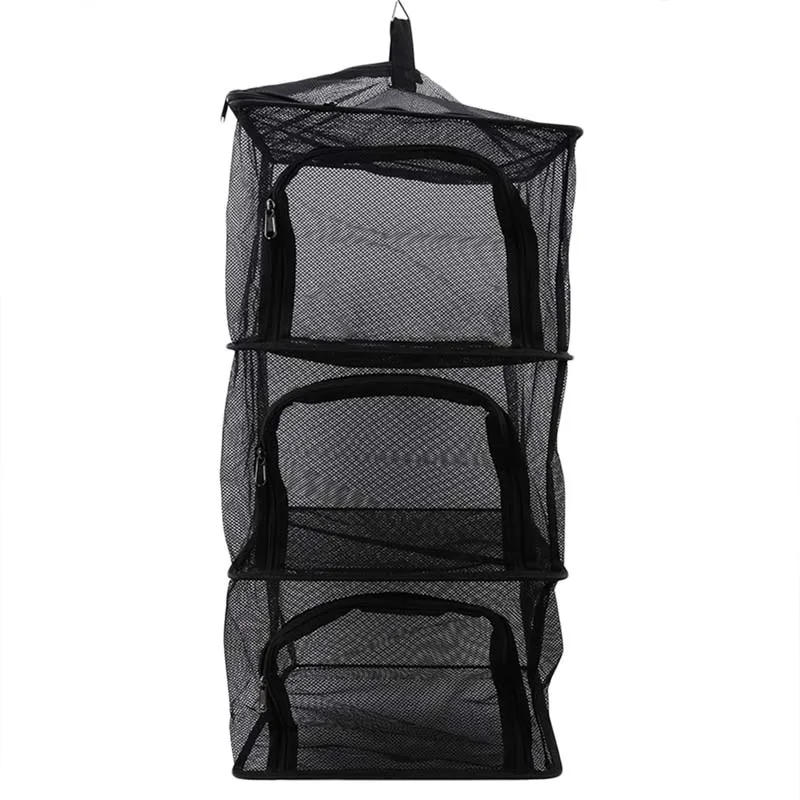 Camping Dry Net 4 Layer Folding Hanging Mesh Dish Dryer Rack Shelf Food Storage Basket for BBQ Tableware Vegetables Fis | Спорт и