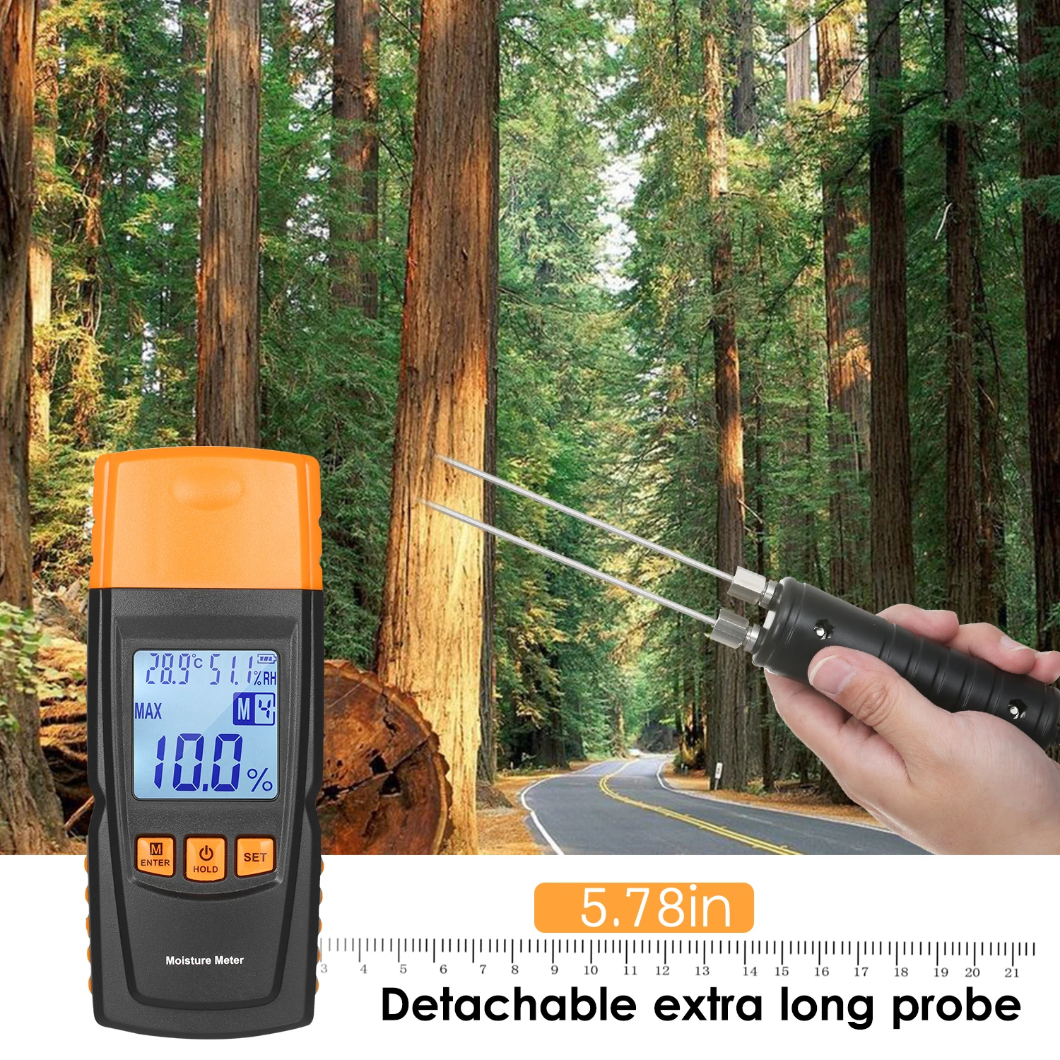 Tools & Home Improvement Solinder 3in1 Digital Wood Moisture Meter Firewood Water Content