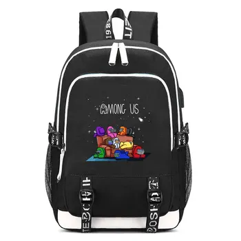 

Game Among US Oxford Backpack USB Charging Casual Bag Unisex School Bag Backpack Girl Boy College Outdoor Mochilas