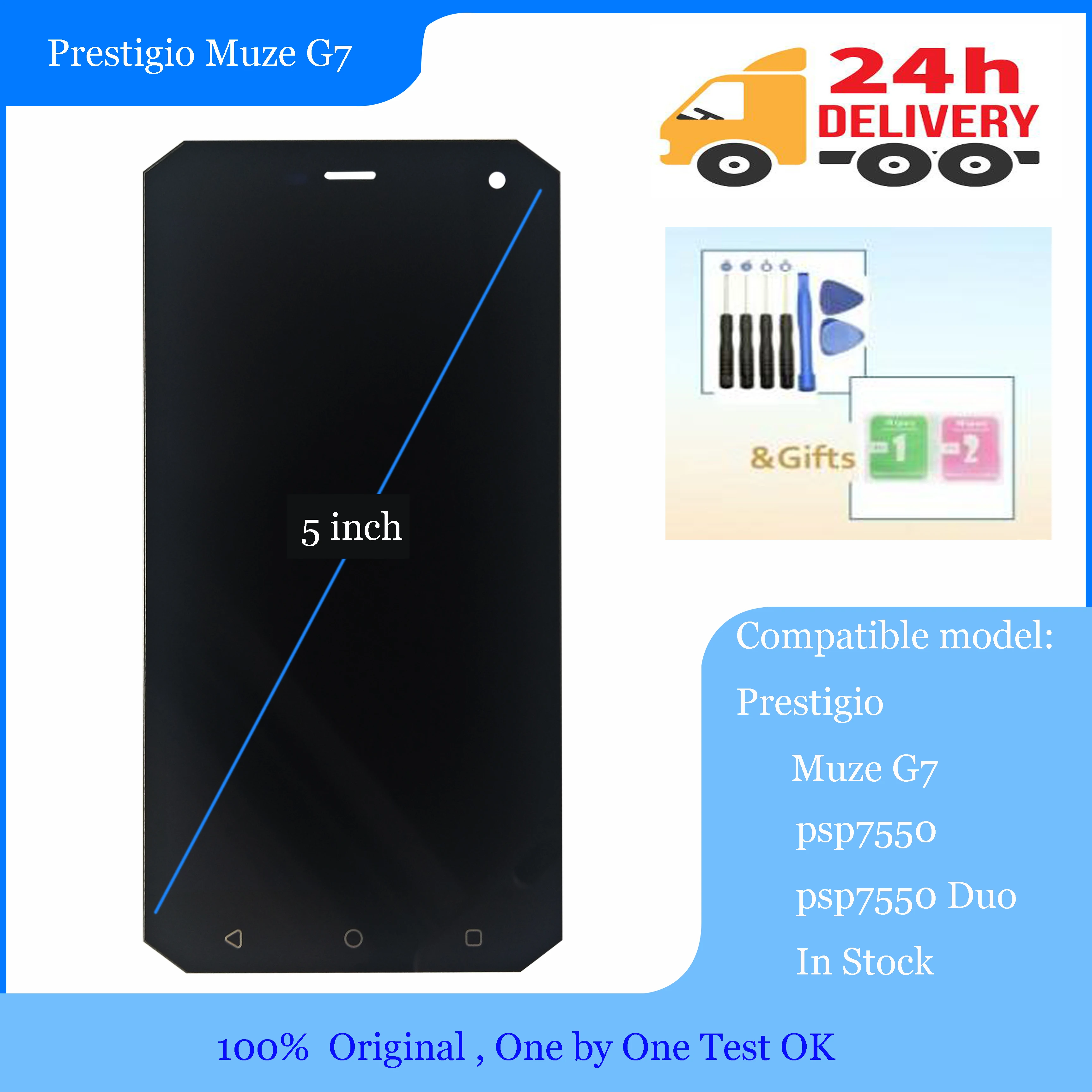 Скидка Оригинальный 5 дюймов для Prestigio Muze G7 LTE psp7550 psp7550DUO psp7550 DUO ЖК дисплей с сенсорным экраном дигитайзер сборка деталей
