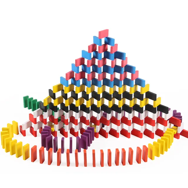  US $10.88  120/240/480pcs Children Color Sort Rainbow Wood Domino Blocks Kits Early Bright Dominoes Games Educ