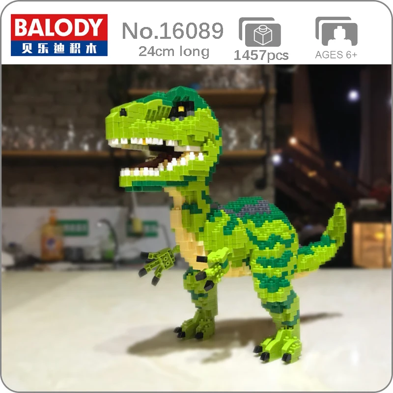 Balody 16089 велоцираптор монстр животное 3D модель 1457 шт. сделай сам маленькие мини