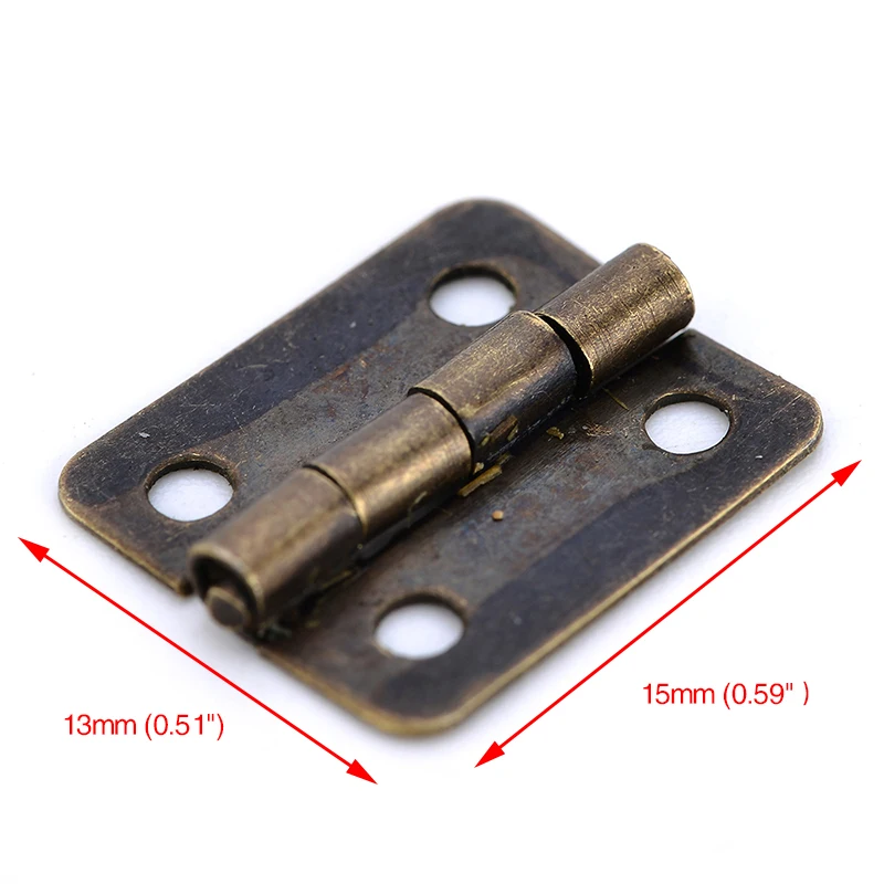 2 шт антикварные бронзовые шарниры двери шкафа ящика декоративные мини-петля для хранения ювелирных изделий деревянная коробка мебельная фурнитура
