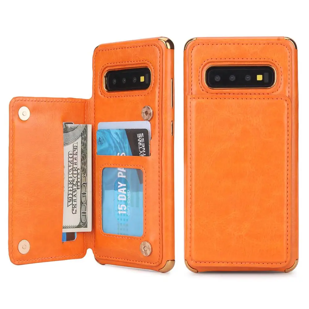 Для samsung Galaxy S10 чехол для телефона модный флип кожаный бумажник Folio чехол-подставка для samsung S10 Plus S9 Note 10 - Цвет: orange